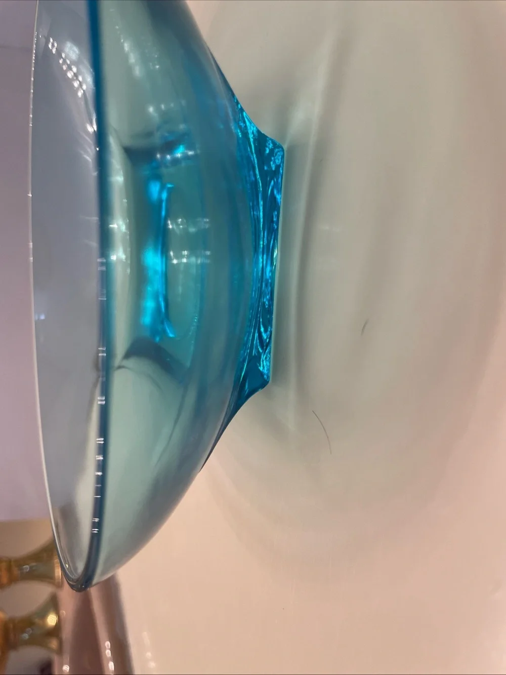Vintage Hazel Atlas Aqua/Capri Blue - Colonial Pattern- Round Small Bowl 6 inch